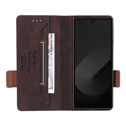 For Samsung Galaxy Z Fold6 5G Case Wallet Leather Folding Phone Cover Hardware Decor