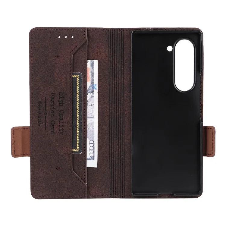 For Samsung Galaxy Z Fold6 5G Case Wallet Leather Folding Phone Cover Hardware Decor