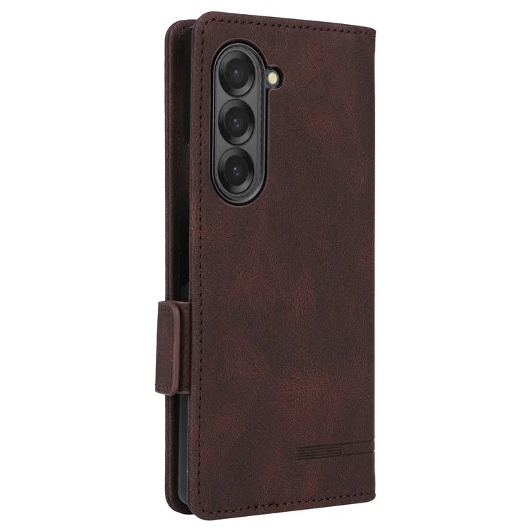 For Samsung Galaxy Z Fold6 5G Case Wallet Leather Folding Phone Cover Hardware Decor
