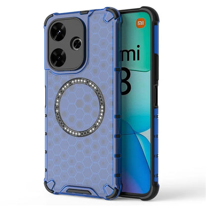 For Xiaomi Redmi 13 5G / 4G Magnetic Case Honeycomb TPU+PC Phone Cover Cushioning Shockproof