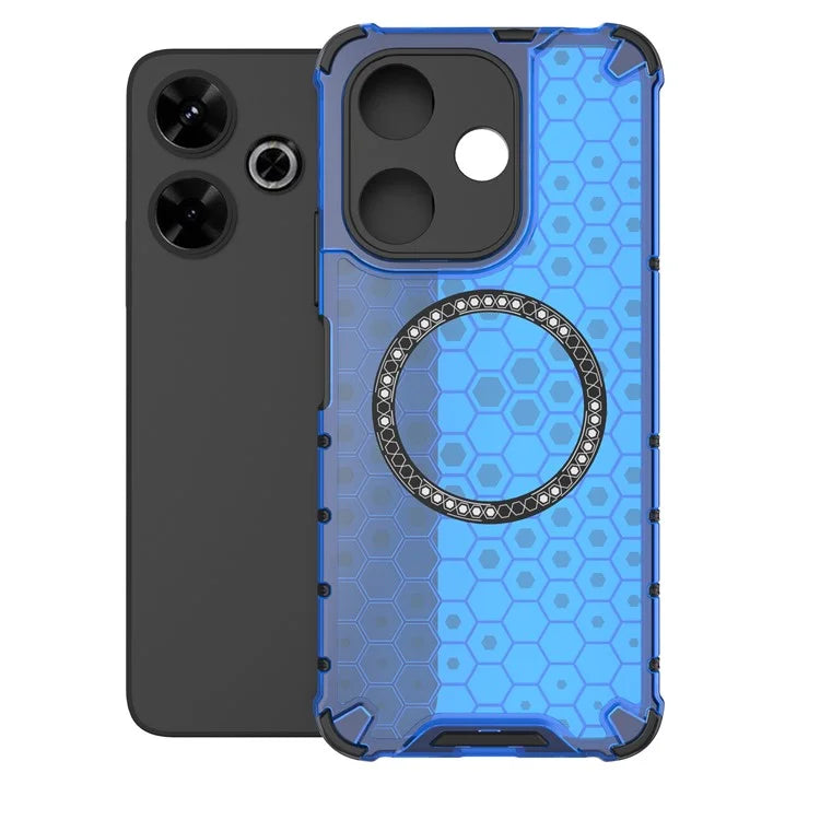For Xiaomi Redmi 13 5G / 4G Magnetic Case Honeycomb TPU+PC Phone Cover Cushioning Shockproof