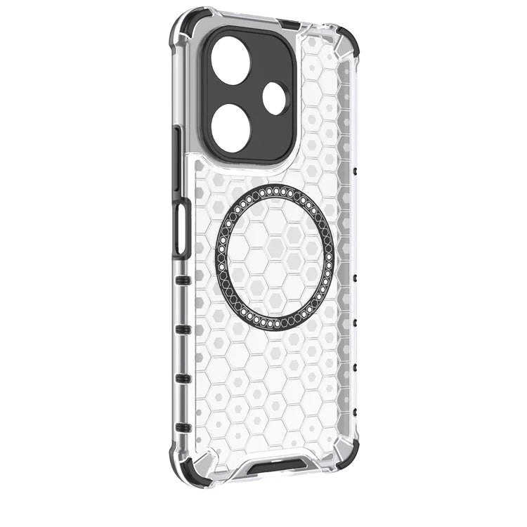 For Xiaomi Redmi 13 5G / 4G Magnetic Case Honeycomb TPU+PC Phone Cover Cushioning Shockproof