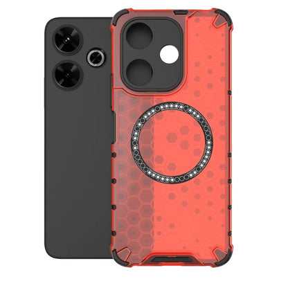 For Xiaomi Redmi 13 5G / 4G Magnetic Case Honeycomb TPU+PC Phone Cover Cushioning Shockproof