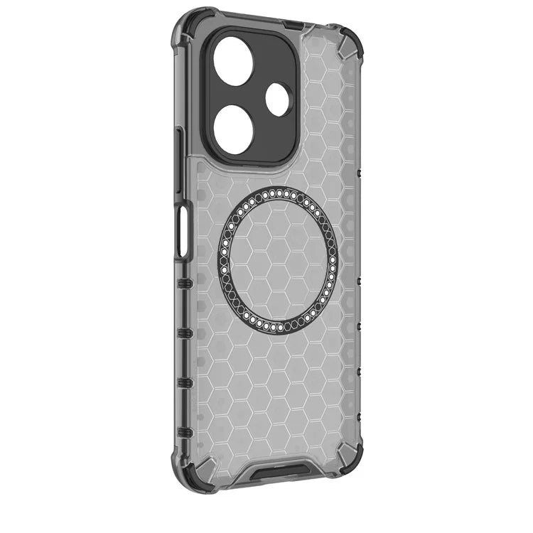 For Xiaomi Redmi 13 5G / 4G Magnetic Case Honeycomb TPU+PC Phone Cover Cushioning Shockproof