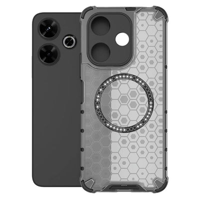 For Xiaomi Redmi 13 5G / 4G Magnetic Case Honeycomb TPU+PC Phone Cover Cushioning Shockproof