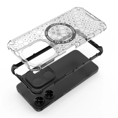 For Xiaomi Redmi 13 5G / 4G Magnetic Case Honeycomb TPU+PC Phone Cover Cushioning Shockproof