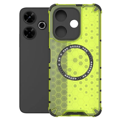 For Xiaomi Redmi 13 5G / 4G Magnetic Case Honeycomb TPU+PC Phone Cover Cushioning Shockproof