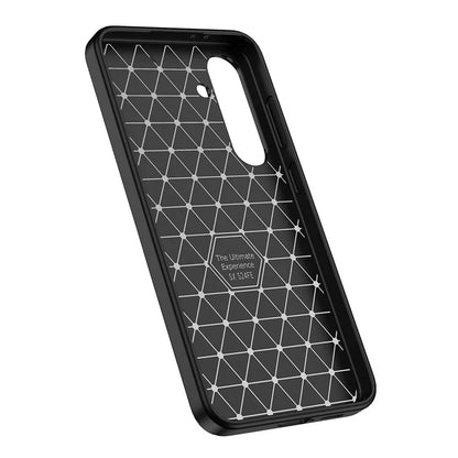 For Samsung Galaxy S24 FE Case Litchi Texture TPU Flexible Phone Cover - Black