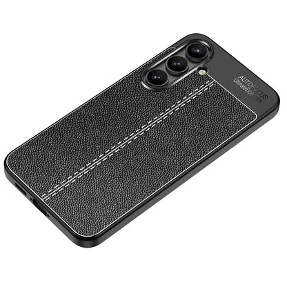 For Samsung Galaxy S24 FE Case Litchi Texture TPU Flexible Phone Cover - Black