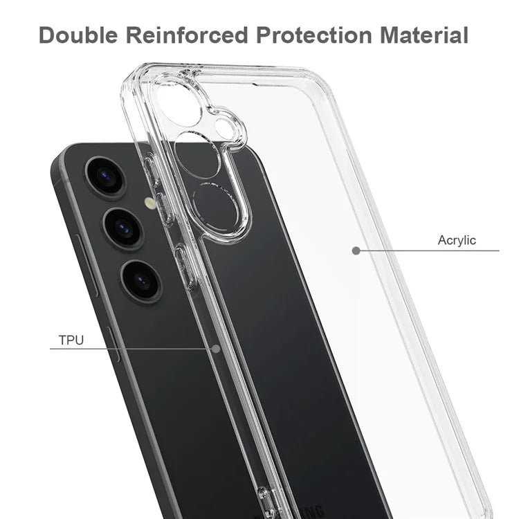 For Samsung Galaxy S24 FE Case TPU+Acrylic Shockproof Clear Phone Cover