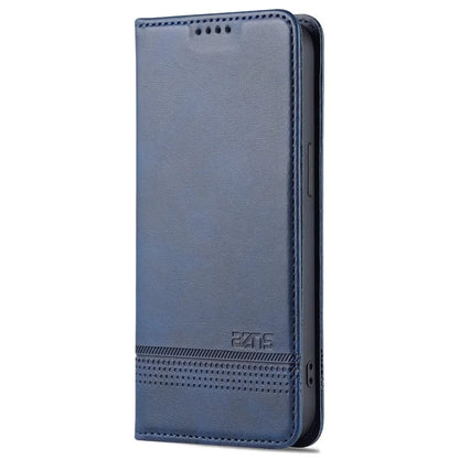 AZNS For iPhone 16 Pro Case Hidden Magnetic PU Leather Phone Cover Cowhide Texture