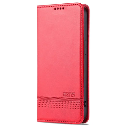 AZNS For iPhone 16 Pro Case Hidden Magnetic PU Leather Phone Cover Cowhide Texture