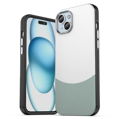 For iPhone 15 Case Leather Coated PC+TPU Phone Cover Compatible with MagSafe