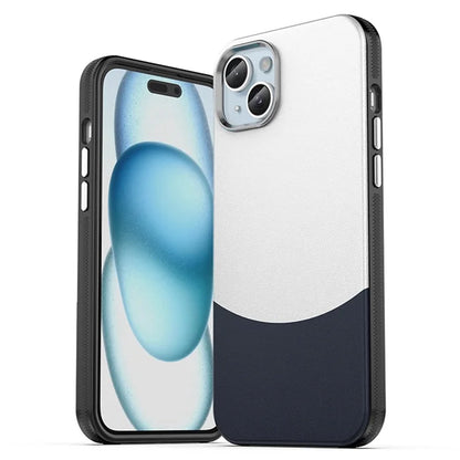 For iPhone 15 Case Leather Coated PC+TPU Phone Cover Compatible with MagSafe