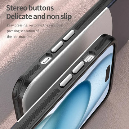 For iPhone 15 Case Leather Coated PC+TPU Phone Cover Compatible with MagSafe