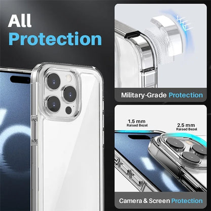 NORTHJO 5 in 1 For iPhone 16 Pro Case PC+TPU Phone Cover with 2 Screen Protector, 2 Lens Protector