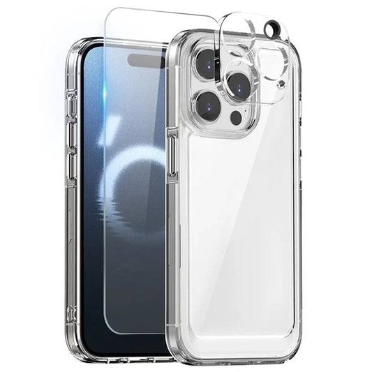 NORTHJO For iPhone 16 Pro Max Case PC+TPU Phone Cover Set with Screen Protector, Lens Film
