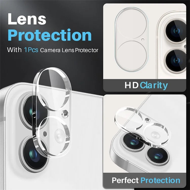 NORTHJO For iPhone 16 Plus Clear Case PC+TPU Phone Cover Set with Screen Protector, Camera Lens Film