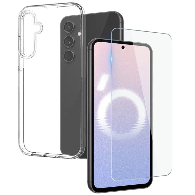 NORTHJO For Samsung Galaxy S24 FE Case Clear TPU Phone Cover with Tempered Glass Film
