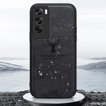 For Oppo Reno12 Pro 5G (Global) Case Deer Pattern Leather+PC+TPU Phone Cover