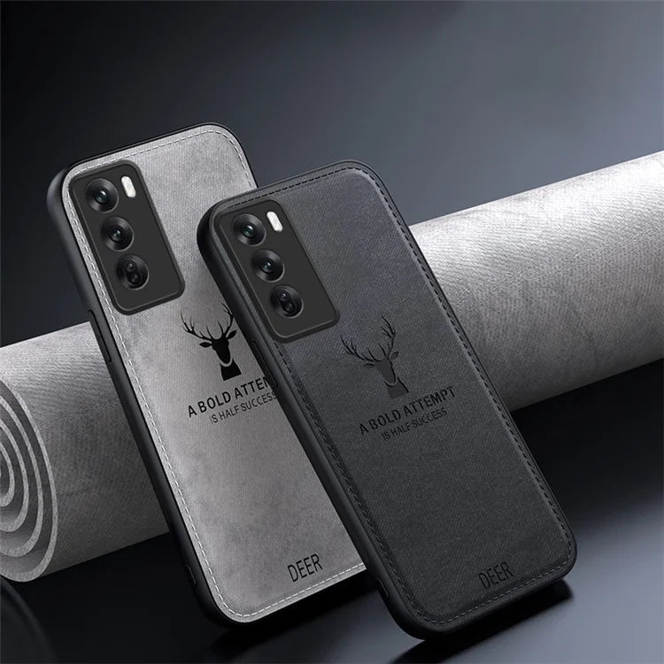 For Oppo Reno12 Pro 5G (Global) Case Deer Pattern Leather+PC+TPU Phone Cover