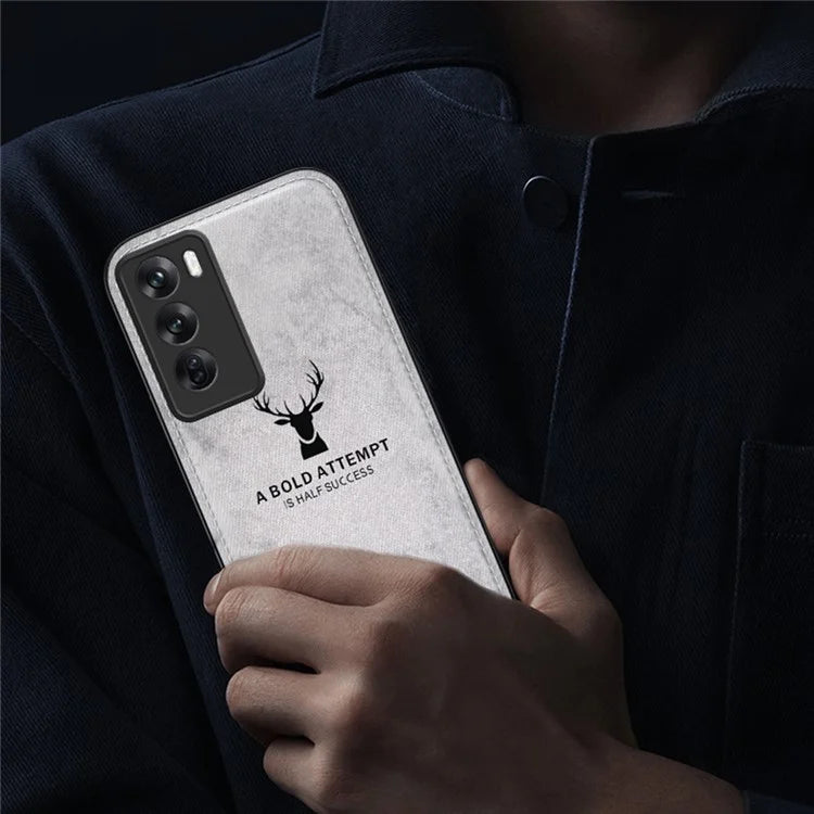 For Oppo Reno12 Pro 5G (Global) Case Deer Pattern Leather+PC+TPU Phone Cover