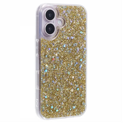 For iPhone 16 Plus Case Protective Soft TPU Phone Cover with Glittery Surface
