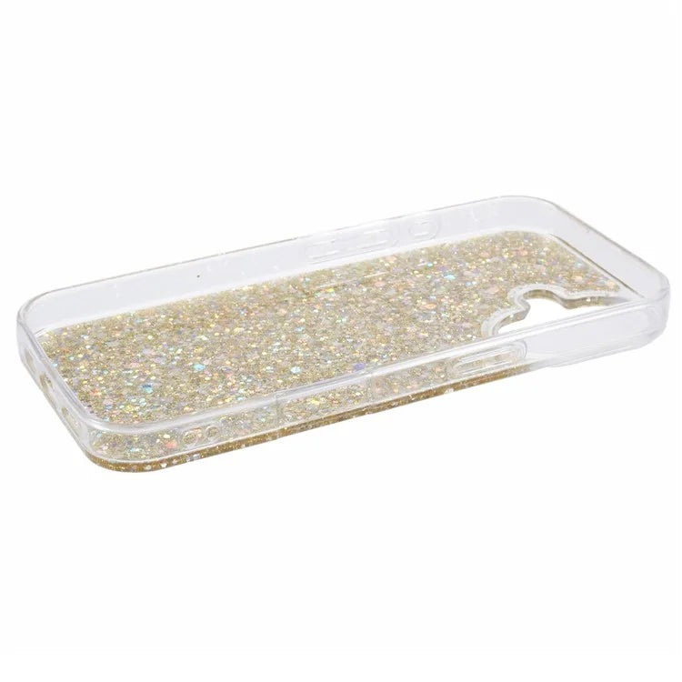 For iPhone 16 Plus Case Protective Soft TPU Phone Cover with Glittery Surface