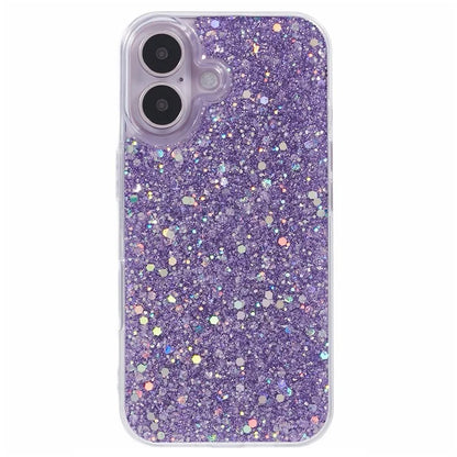 For iPhone 16 Plus Case Protective Soft TPU Phone Cover with Glittery Surface