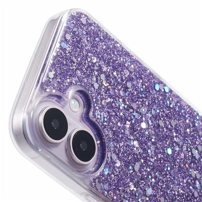 For iPhone 16 Plus Case Protective Soft TPU Phone Cover with Glittery Surface