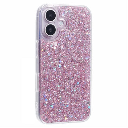 For iPhone 16 Plus Case Protective Soft TPU Phone Cover with Glittery Surface