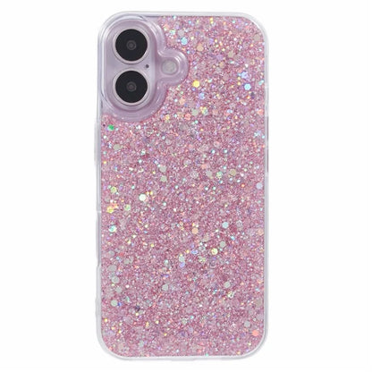 For iPhone 16 Plus Case Protective Soft TPU Phone Cover with Glittery Surface
