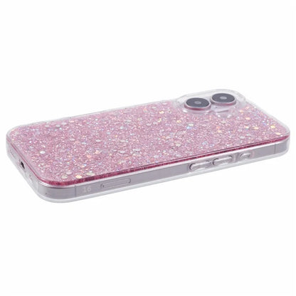 For iPhone 16 Plus Case Protective Soft TPU Phone Cover with Glittery Surface