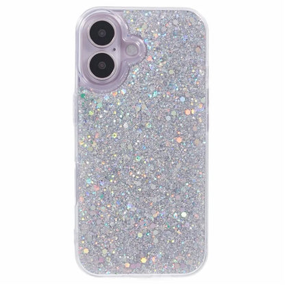 For iPhone 16 Plus Case Protective Soft TPU Phone Cover with Glittery Surface