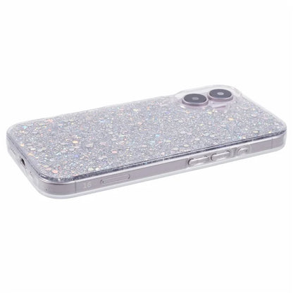 For iPhone 16 Plus Case Protective Soft TPU Phone Cover with Glittery Surface