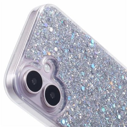 For iPhone 16 Plus Case Protective Soft TPU Phone Cover with Glittery Surface