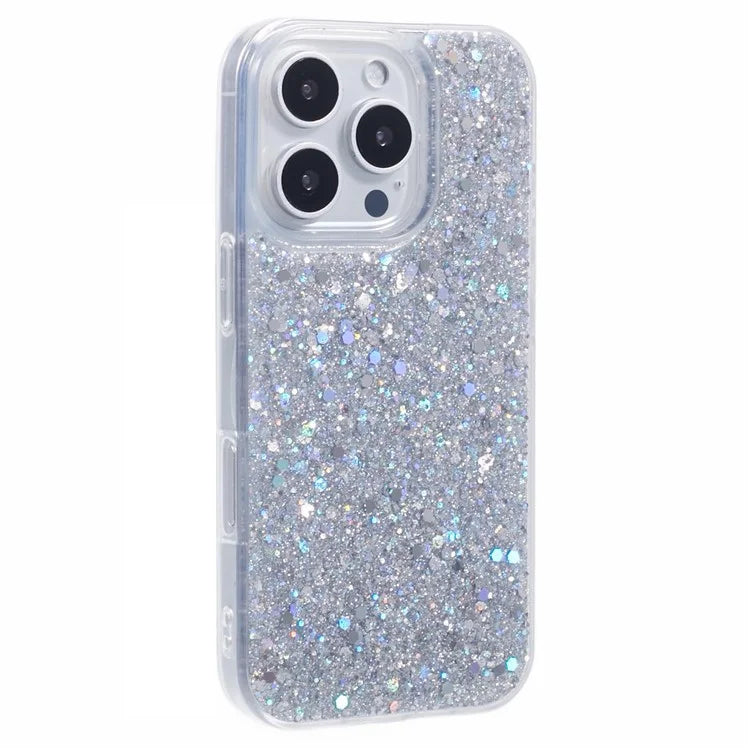 For iPhone 16 Pro Max Case Glittery Design Anti-Drop Soft TPU Phone Cover