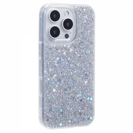 For iPhone 16 Pro Max Case Glittery Design Anti-Drop Soft TPU Phone Cover