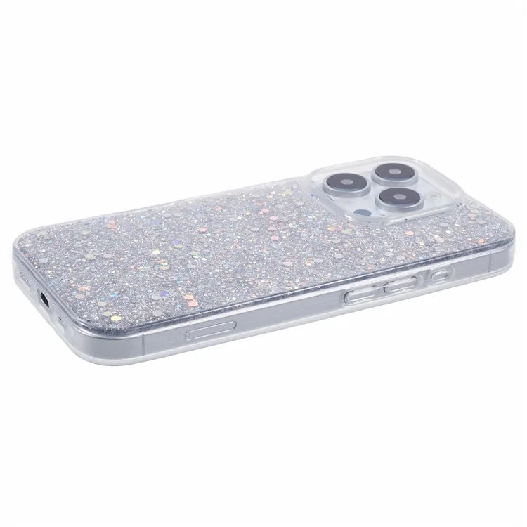 For iPhone 16 Pro Max Case Glittery Design Anti-Drop Soft TPU Phone Cover