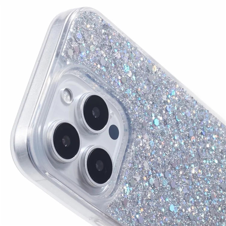 For iPhone 16 Pro Max Case Glittery Design Anti-Drop Soft TPU Phone Cover