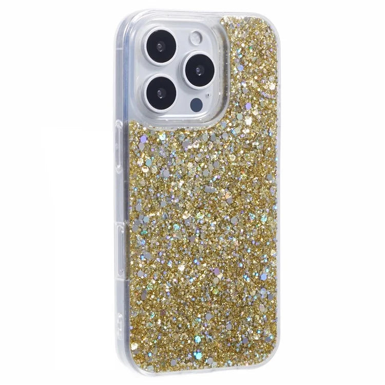 For iPhone 16 Pro Max Case Glittery Design Anti-Drop Soft TPU Phone Cover