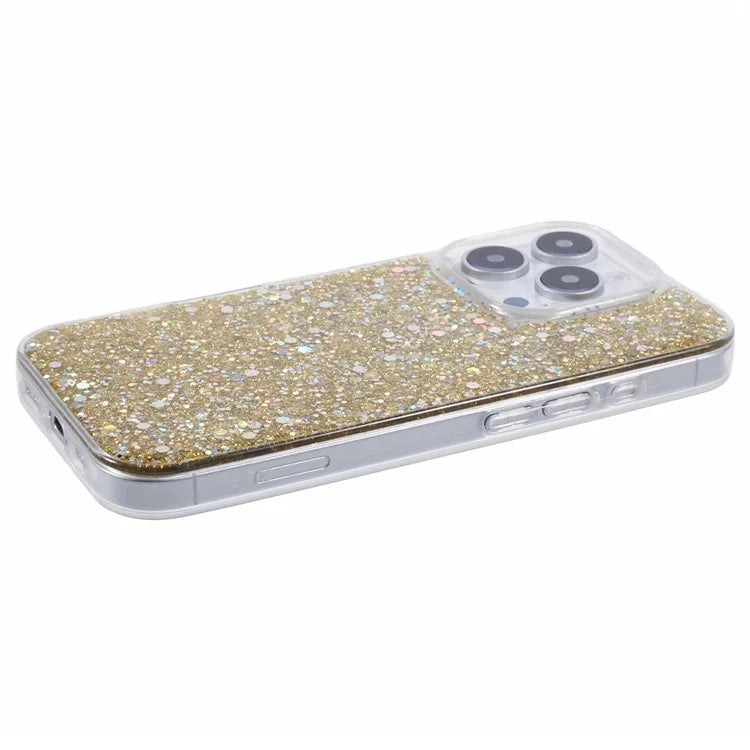 For iPhone 16 Pro Max Case Glittery Design Anti-Drop Soft TPU Phone Cover