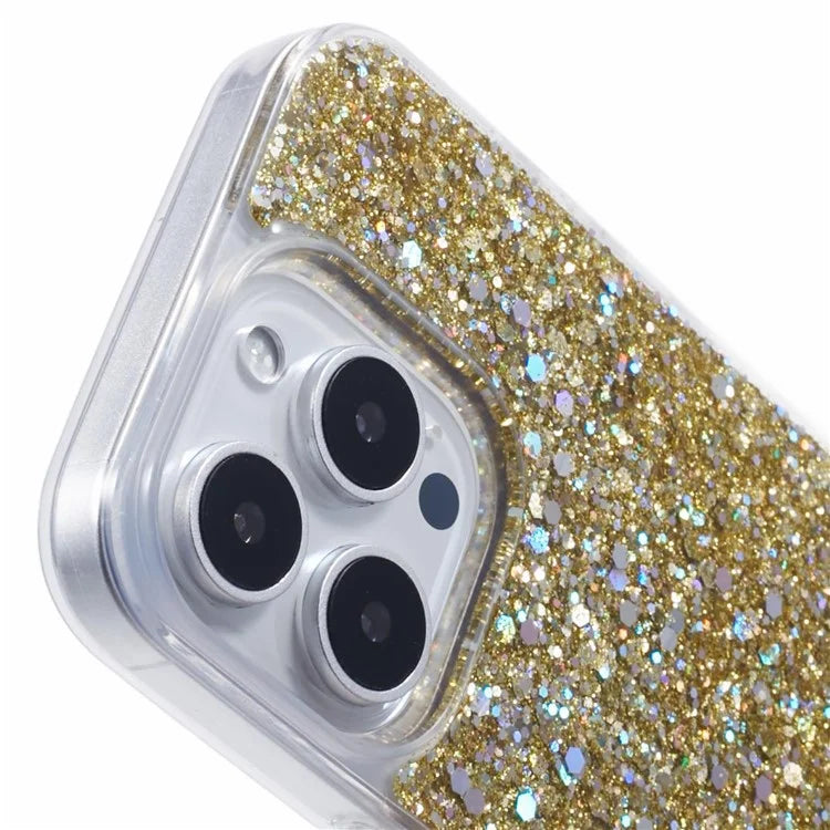 For iPhone 16 Pro Max Case Glittery Design Anti-Drop Soft TPU Phone Cover