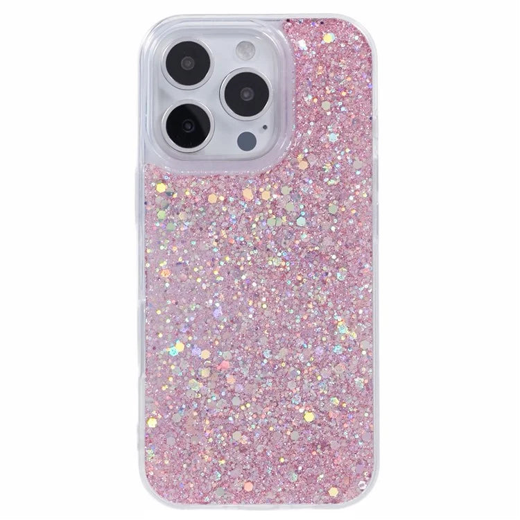 For iPhone 16 Pro Max Case Glittery Design Anti-Drop Soft TPU Phone Cover