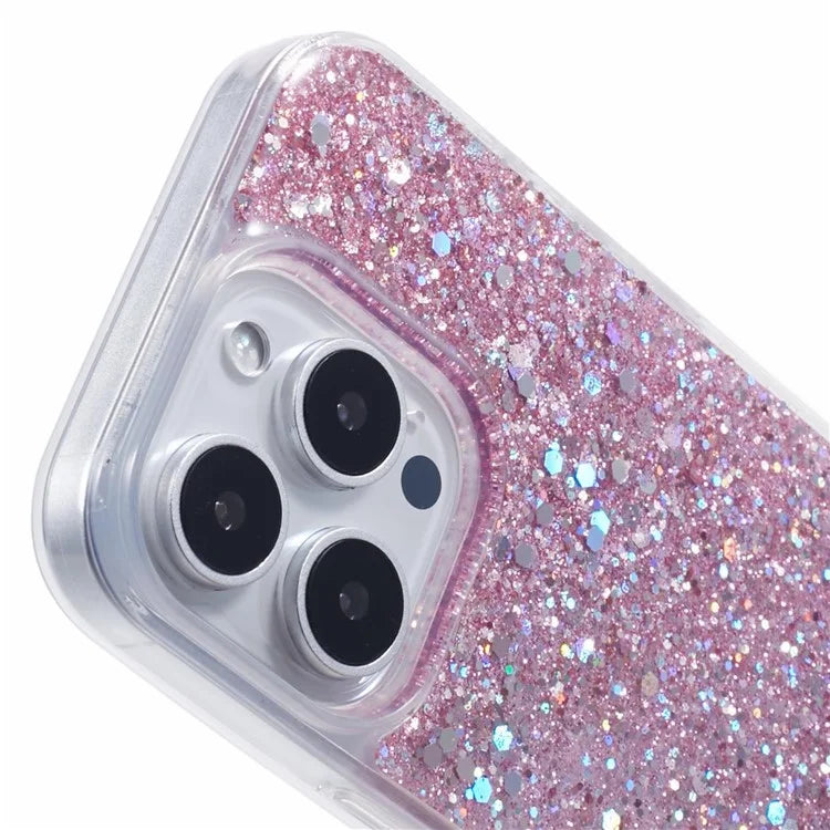 For iPhone 16 Pro Max Case Glittery Design Anti-Drop Soft TPU Phone Cover