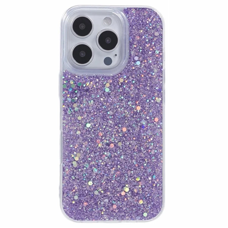 For iPhone 16 Pro Max Case Glittery Design Anti-Drop Soft TPU Phone Cover