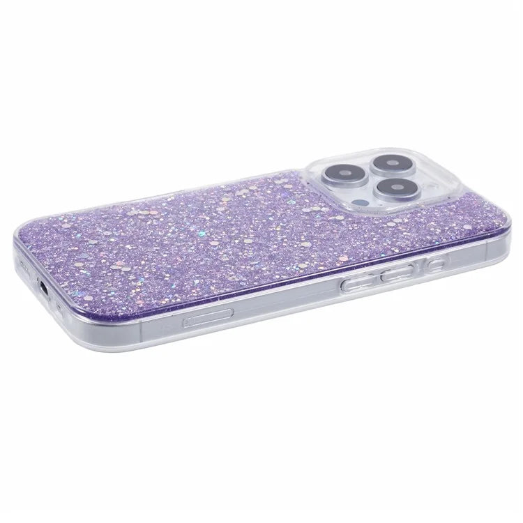 For iPhone 16 Pro Max Case Glittery Design Anti-Drop Soft TPU Phone Cover