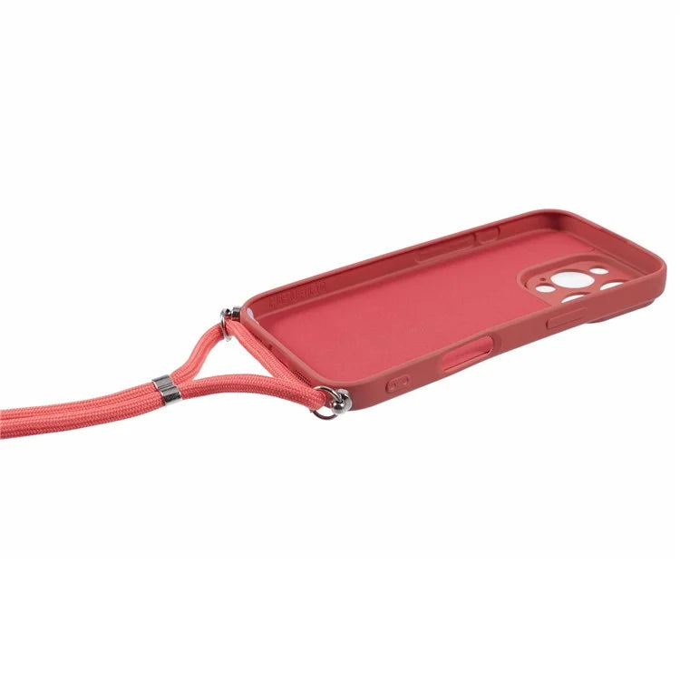 For iPhone 16 Pro Max Case Fiber Lining TPU Shockproof Phone Cover with Crossbody Lanyard