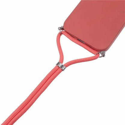 For iPhone 16 Pro Max Case Fiber Lining TPU Shockproof Phone Cover with Crossbody Lanyard