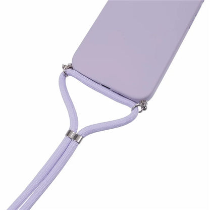 For iPhone 16 Pro Max Case Fiber Lining TPU Shockproof Phone Cover with Crossbody Lanyard